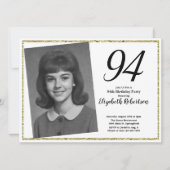 94e Aangepaste foto wit en goud Kaart (Voorkant)
