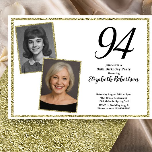 94e aangepaste foto wit en goud  kaart
