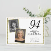 94e aangepaste foto wit en goud  kaart (Staand voorkant)