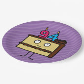 94e Birthday Cake met kaarsen Papieren Bordje (Gekanteld)