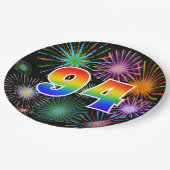 94e evenement - Fun, kleurrijk, vet, regenboog 94 Papieren Bordje (Gekanteld)