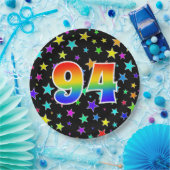 94e evenement: Vet, Fun, kleurrijke regenboog 94 Papieren Bordje (Feest)