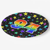 94e evenement: Vet, Fun, kleurrijke regenboog 94 Papieren Bordje (Gekanteld)