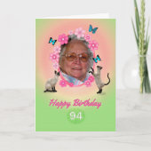 94e fotokaart met katten en vlinders, kaart (Voorkant)