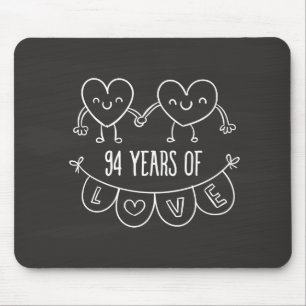 94e Jubileum Gift Chalk Hearts Muismat