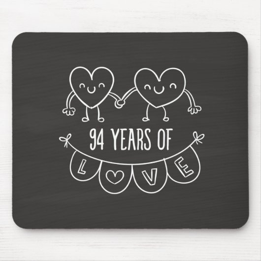 94e Jubileum Gift Chalk Hearts Muismat (Voorkant)