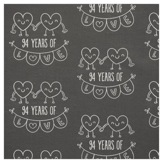 94e Jubileum Gift Chalk Hearts Stof (Swatch)