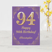 94e Paars- en goudglitter-Lijst Kaart (Gele Bloem)