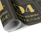 94e verjaardag ~ Art Deco Geïnspireerde look "94", Cadeaupapier (Rol Hoek)