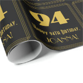 94e verjaardag - Art Deco Geïnspireerde look "94"  Cadeaupapier (Rol Hoek)