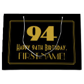 94e verjaardag — Art Deco Geïnspireerde look "94"  Groot Cadeauzakje (Voorkant)