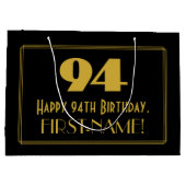 94e verjaardag — Art Deco Geïnspireerde look "94"  Groot Cadeauzakje (Achterkant)