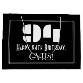 94e verjaardag ~ Art Deco Geïnspireerde look "94" Groot Cadeauzakje (Achterkant)
