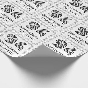 94e verjaardag: Art Deco geïnspireerde stijl "94"  Cadeaupapier