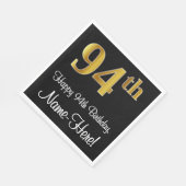 94e verjaardag ~ Elegant Luxe Faux Gold Look # Servet (Hoek)