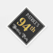 94e verjaardag — Fancy script, Faux Gold look Servet (Hoek)