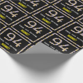 94e verjaardag: Floral Flowers Number, Custom Name Cadeaupapier (Hoek)