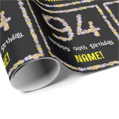94e verjaardag: Floral Flowers Number, Custom Name Cadeaupapier (Rol Hoek)