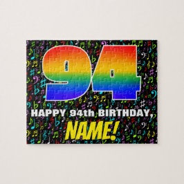 94e verjaardag — Fun, Colorful Music Symbols & "94 Legpuzzel