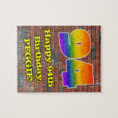 94e verjaardag: Fun Graffiti-geïnspireerde regenbo Legpuzzel (Horizontaal)