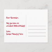 94e verjaardag: Fun Hearts Pattern, Rainbow 94 Briefkaart (Achterkant)