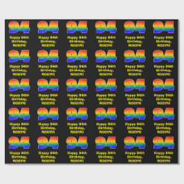 94e verjaardag: Fun, kleurrijke regenboog geïnspir Cadeaupapier