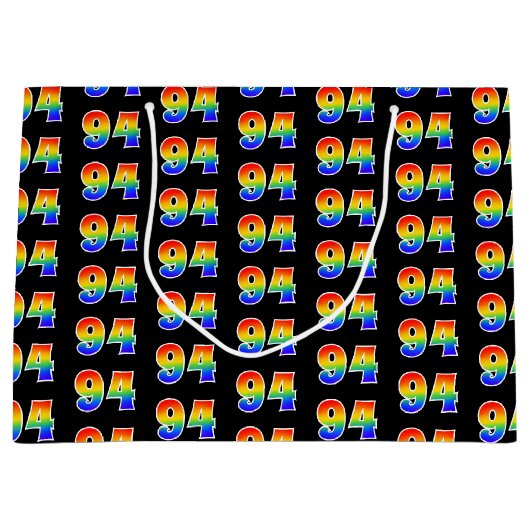 94e verjaardag: Fun Rainbow Event Number 94 Patter Groot Cadeauzakje (Voorkant)