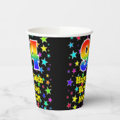 94e verjaardag: Fun Stars Pattern en Rainbow 94 Papieren Bekers (Links)