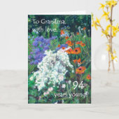 94e Verjaardag Kaart voor Grootmoeder - June Garde (Gele Bloem)