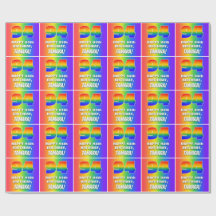 94e verjaardag: kleurrijk, vun regenboogpatroon #