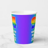 94e verjaardag: kleurrijk, vun regenboogpatroon #  papieren bekers (Links)