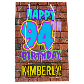 94e verjaardag: Leuk, Urban Graffiti geïnspireerd  Medium Cadeauzakje (Voorkant)