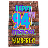 94e verjaardag: Leuk, Urban Graffiti geïnspireerd  Medium Cadeauzakje (Achterkant)