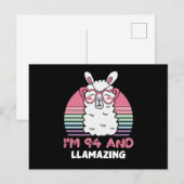 94e verjaardag Llamazing Llama 94 jaar oude dag Briefkaart (Voorkant / Achterkant)