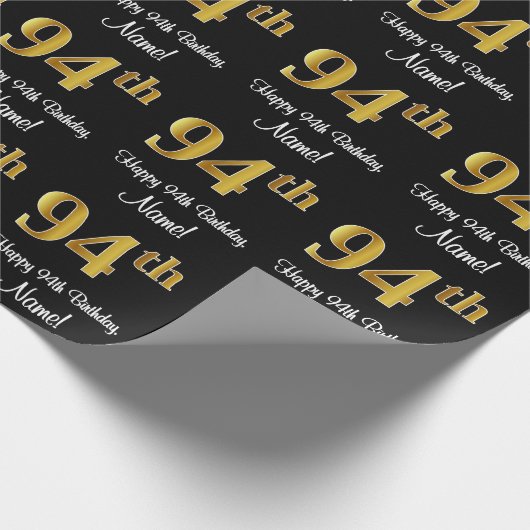 94e verjaardag: luxe luxueuze Faux Gold-look # Cadeaupapier (Hoek)