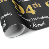 94e verjaardag: luxe luxueuze Faux Gold-look # Cadeaupapier (Rol Hoek)