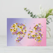 94e verjaardag, met bloembranen kaart (Staand voorkant)