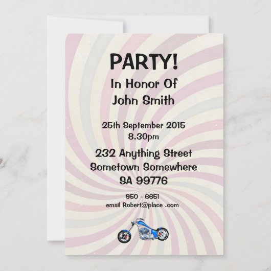 94e verjaardag met een meisje op een motorfiets kaart (Achterkant)