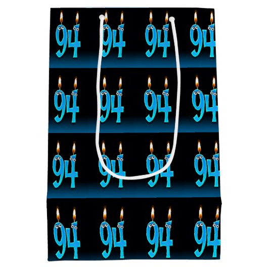 94e verjaardag met oogbalkaarsen medium cadeauzakje (Achterkant)