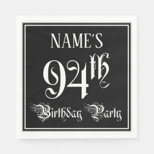94e verjaardag partij — Fancy script + aangepaste Servet