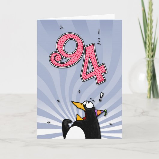 94e verjaardag - Penguin Surprise Kaart (Voorkant)