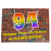 94e verjaardag: Plezier, op graffiti geïnspireerde Groot Cadeauzakje (Voorkant)