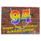 94e verjaardag: Plezier, op graffiti geïnspireerde Groot Cadeauzakje (Achterkant)