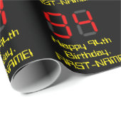 94e verjaardag: Red Digital Clock Style "94" + naa Cadeaupapier (Rol Hoek)