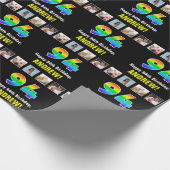 94e verjaardag: Regenboog "94"; Aangepaste foto's  Cadeaupapier (Hoek)