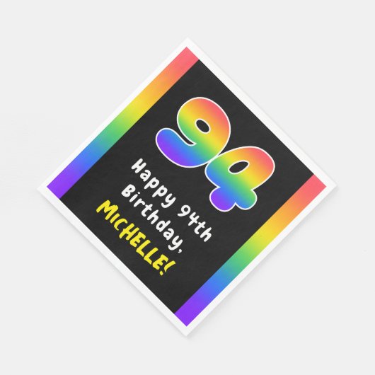 94e verjaardag: Regenboogspectrum # 94, Aangepaste Servet (Hoek)