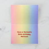 94e verjaardag: regenboogtekst, aangepaste foto's  kaart (Binnen)