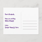 94e verjaardag: Roze strepen & harten, Regenboog 9 Briefkaart (Achterkant)