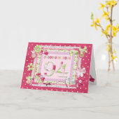94e verjaardag scrapbooking stijl kaart (Gele Bloem)