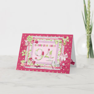 94e verjaardag scrapbooking stijl kaart